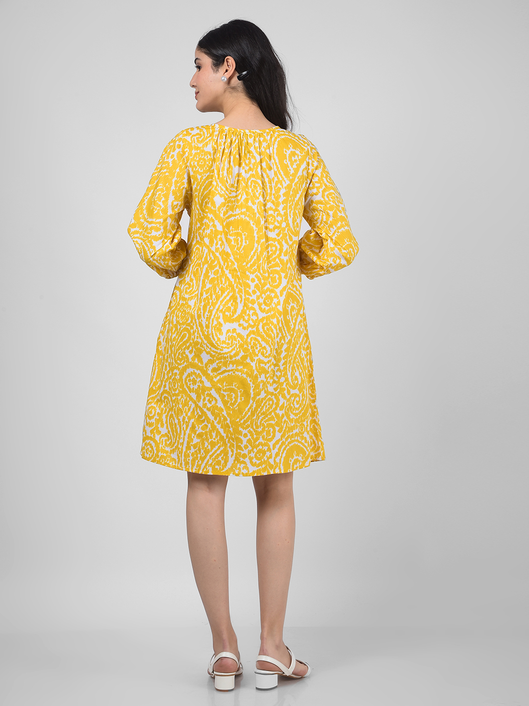 Numero Uno Women Printed Yellow Dress